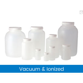 32oz Natural HDPE Wide Mouth Round Bottle with 53-400 White PP Cap, 12/Pack