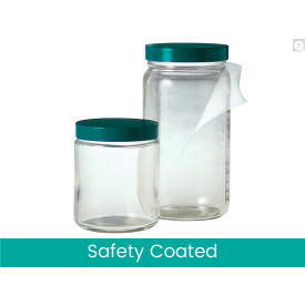 8oz Clear Safety Coated Glass Straight Sided Round Jar 70-400 Neck Finish, 24/Pack