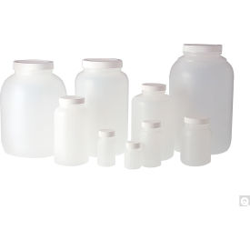 68oz Natural HDPE Wide Mouth Round Bottle with 89-400 White PP PE Foam Cap, 50/Pack