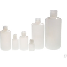 16oz Natural HDPE Narrow Mouth Lab Style Bottle with 28-415 PP Linerless Cap, 125 Pack
