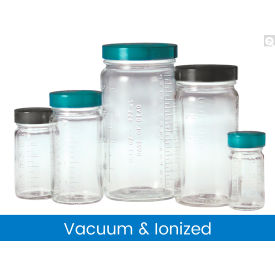 8oz Clear Graduated Medium Round with 58-400 White PP SturdeeSeal PE Foam Cap, Vacuum-96PK