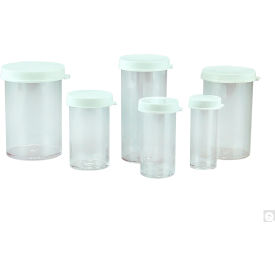 22 x 56mm 5 dram Clear PS Snap Cap Vial with 29mm White PP Linerless Snap Cap, 144PK