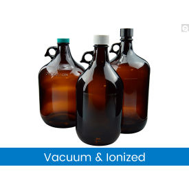 135oz Amber Jug w/Neck Finish & 38-430 Black Phenolic Cap F217 & PTFE Cap Vacuum, 6PK