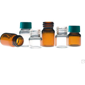 14.65 x 26mm 0.50 dram Compound Vial with 13-425 Green Thermoset Caps, Pack of 144