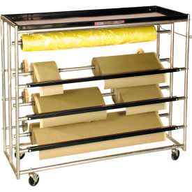 Mobile Prep Station, Steel, 48"W x 18"D x 43"H, 300Lbs Capacity