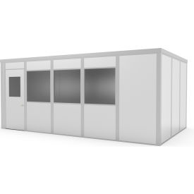Modular Inplant Office w/3 Windows, Class C, 12'Wx20'D, Gray