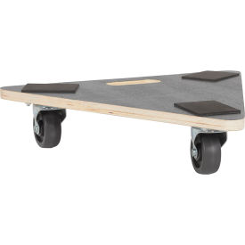 Hardwood Dolly with 16-1/2" x 18-1/2" Triangular Solid Wood Deck, 300 Lb. Capacity