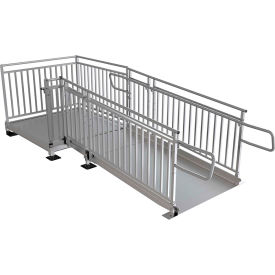 PATHWAY HD Code Compliant Wheelchair Ramp Kit, 8' X 48"W, Guards, 2/PK