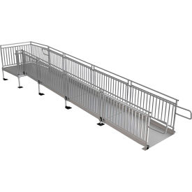 Wheelchair Ramp Kit, 22' X 48"W, Guards, 3/PK