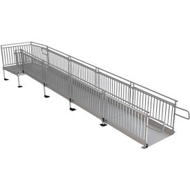 PATHWAY HD Code Compliant Wheelchair Ramp Kit, 24' X 48"W, Guards, 3/PK