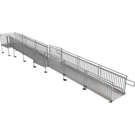 Pathway HD Code Compliant Wheelchair Ramp Kit, 32' X 48"W, Guards, 3/PK