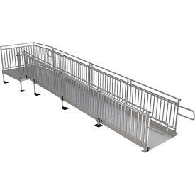 Pathway HD Code Compliant Wheelchair Ramp Kit, 20' X 48"W, Guards, 3/PK