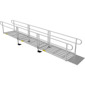 EZ-ACCESS PATHWAY 3G Wheelchair Ramp Kit, 18FT, 36" Use W, Expanded Metal, Two-Line Handrail, 3/PK