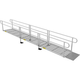 Pathway 3G Wheelchair Ramp Kit, 20FT, 36" Use W, Expanded Metal, Two-Line Handrail, 3/PK