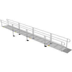 Pathway 3G Wheelchair Ramp Kit, 30FT, 36" Use W, Expanded Metal, Two-Line Handrail, 3/PK