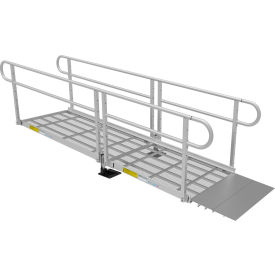 PATHWAY 3G Wheelchair Ramp Kit, 10FT, 36" Use W, Expanded Metal, Two-Line Handrail, 3/PK