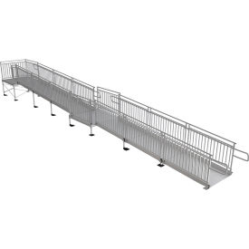 Pathway HD Code Compliant Wheelchair Ramp Kit, 36' X 48"W, Guards, 3/PK
