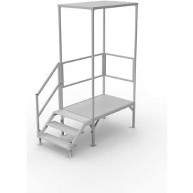 FORTRESS OSHA Stair System 23"-34"H Adj. with Canopy, 40-1/2"W x 89-1/2"L Fully Assembled