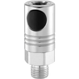 Stainless Steel Safety Quick Release Coupling 1/4" Body w/ISO 6150 Profile & 3/8" MNPT