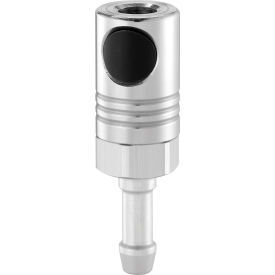 Stainless Steel Safety Quick Release Coupling 1/4" Body,ISO 6150 Profile & 1/4"Hose Barb Cxn