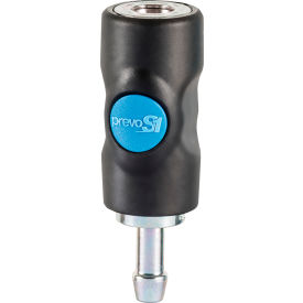 Prevo S1 Safety Quick Coupling - 1/4" Industrial Interchange with 1/4" Hose Barb Connection