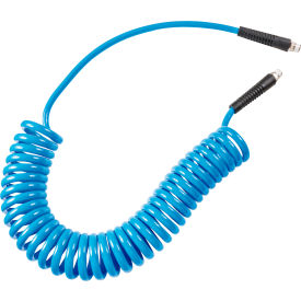 Polyurethane 5/16 Id Spiral Hose 13' with Non-Scratch Fittings & 1/4" MNPT THD Connections