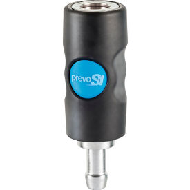 Prevo S1 Safety Quick Coupling - 3/8" Industrial Interchange with 3/8" Hose Barb Connection