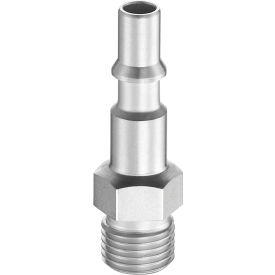Stainless Steel 1/4" Plug with ISO 6150 Profile & 3/8" MNPT Connection Used with CSM Coupler