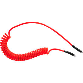 Polyurethane Spiral Hose Red 20' with Non-Scratch Fittings and 1/4" MNPT THD Connections