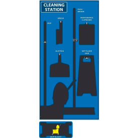 Cleaning Station Shadow Board, Blue/Black, 72 X 36, General Purpose Composite