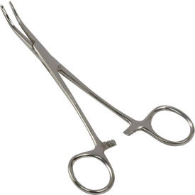 Locking Kelly Forceps Clamp, Silver, Curved, 5-1/2 Inch