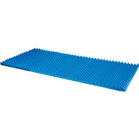 Convoluted Foam Bed Pad Mattress Topper, Hospital Size, Blue, 33" x 72" x 4"
