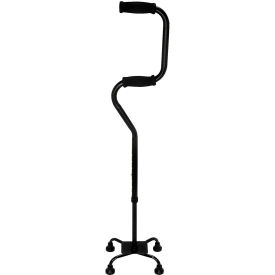 Quad Cane, Sit To Stand Walker, Adjustable, 4 Foot Base, Foam Handles, Black