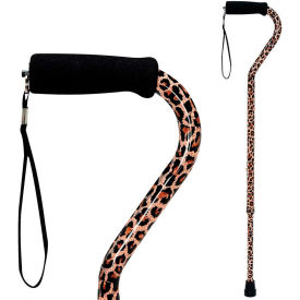 DMI Adjustable Cane with Offset Handle and Strap, Leopard