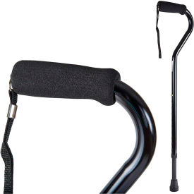 Deluxe Lightweight Adjustable Walking Cane with Soft Foam Offset Hand Grip, Black