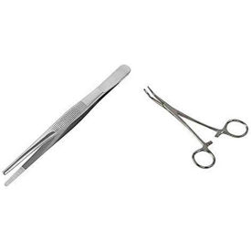 Stainless Steel Tweezers, Thumb Dressing Forceps, Serrated Forceps, Silver