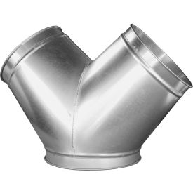 US Duct Clamp Together Y Branch, 30 degrees, 14" Diameter, Galvanized, 18 Gauge