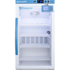 Counter Height Vaccine Refrigerator, 3 CuFt, 19"W x 19"D x 34"H, Glass Door
