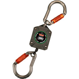Standard Gray Retractable Tool Lanyard - Dual Locking Carabiners