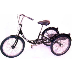 Industrial Tricycle, 500 Lb. Capacity, 24" Wheels, W/Platform, Solid Tires, Black