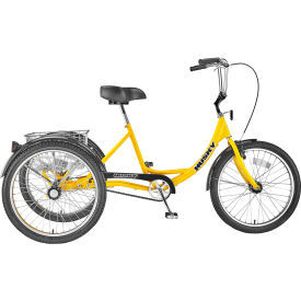 3-Speed Tricycle with Basket, 24" Wheels, Yellow