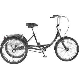 T-124C 3-Speed Tricycle with Basket, 24" Wheels, Black