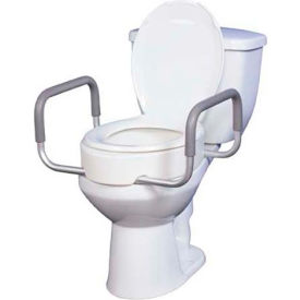 Premium Toilet Seat Riser with Removable Arms, Fits Standard Toilets