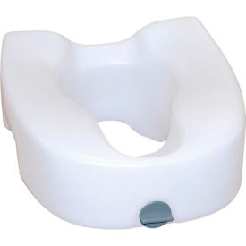 Drive Medical Premium Plastic Raised Toilet Seat with Lock, Elongated