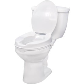 Raised Toilet Seat with Lock and Lid, Standard Seat, 4" Height