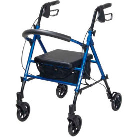 Adjustable Height Rollator with 6" Casters, Blue