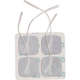 Square Adhesive Pre-Gelled Electrodes, 1.75" x 1.75", Pack of 4