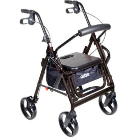 Duet Transport Wheelchair Chair Rollator Walker, Black, 8" Casters