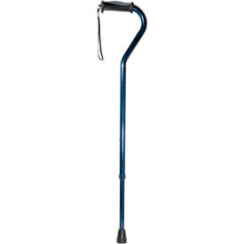 Aluminum Offset Cane with Gel Hand Grip, Height Adjustable, Blue Crackle