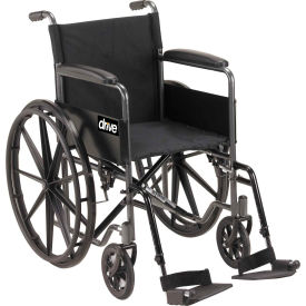 Wheelchair with Full Arms and Swing-away Footrests, 18" Seat